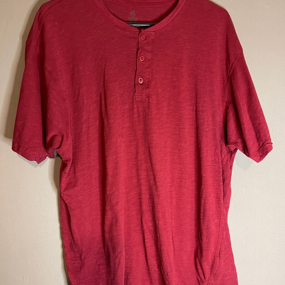 Men's Red Henley Shirt